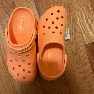 Orange platform croc